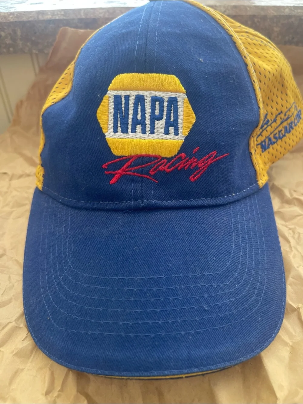 Nascar NAPA Racing Blue and Yellow Mesh Hat